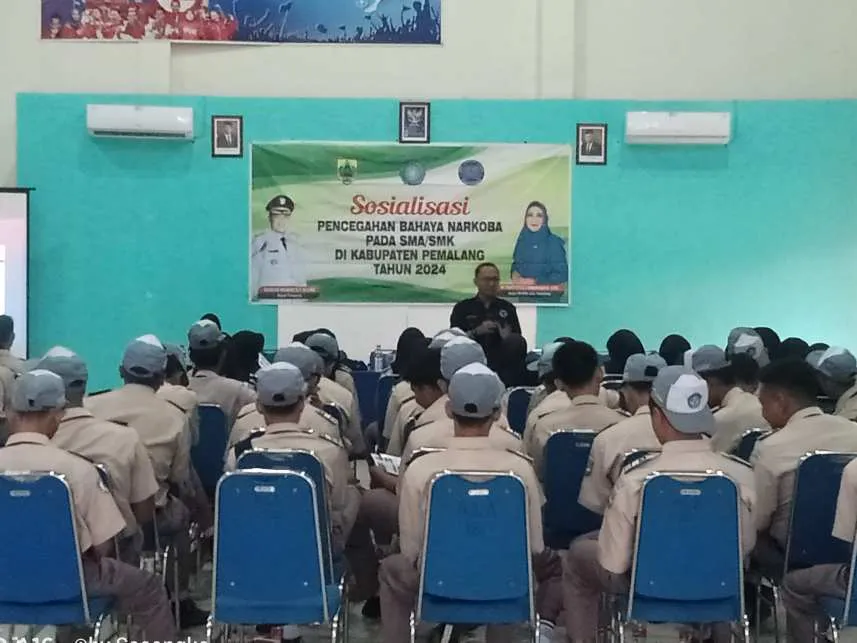 Siswa SMK Satya Praja 2 Petarukan Mengikuti Sosialisasi Pencegahan Bahaya Narkoba