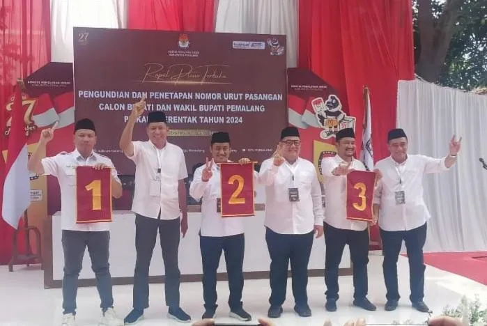 KPU Pemalang Melakukan Pengundian Nomor Urut Paslon, Ini Hasil yang Didapat Masing-masing Paslon