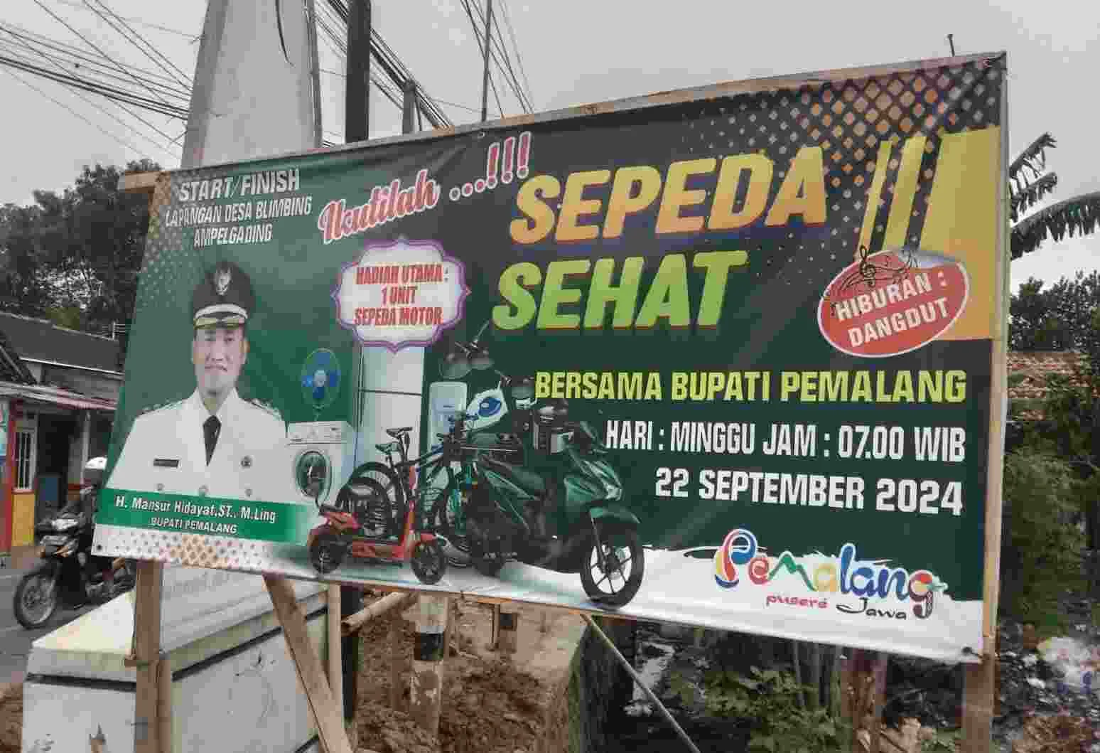 Sepeda Sehat Bareng Bupati Pemalang di Ampelgading, Pemenang Hadiah Utama Tak Bisa Membawa Motor Pulang