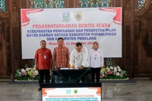 Pemkab Pemalang dan Purbalingga Lakukan Penandatanganan Kesepakatan Penegasan Batas Daerah