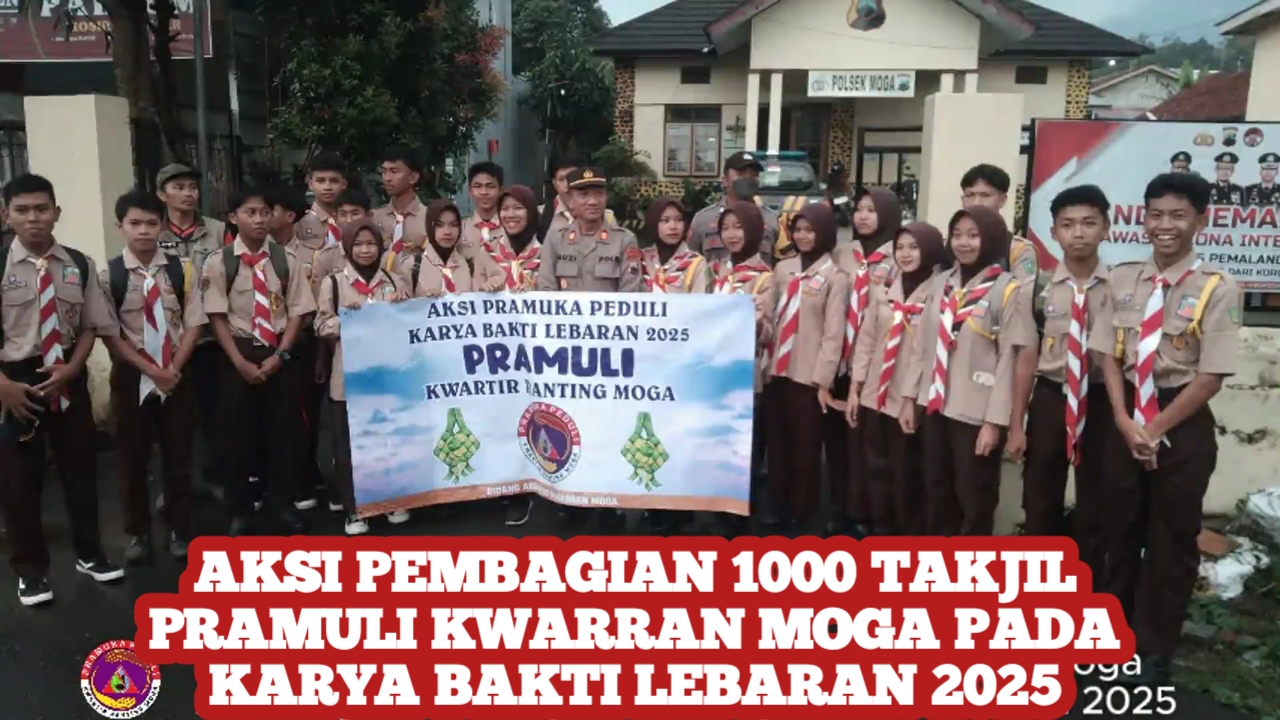 Aksi Pembagian 1000 Takjil PRAMULI Kwarran Moga pada Karya Bakti Lebaran 2025