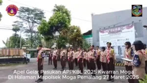 Pramuli Kwarran Moga Apel Gelar Pasukan PAM APPKBL 2025 di Mapolsek Moga