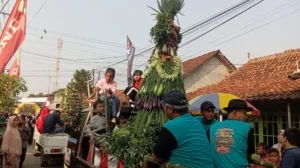 Peringati HUT RI, Ribuan Warga Petarukan Ikuti Jalan Sehat dan Kirab Gunungan Hasil Bumi