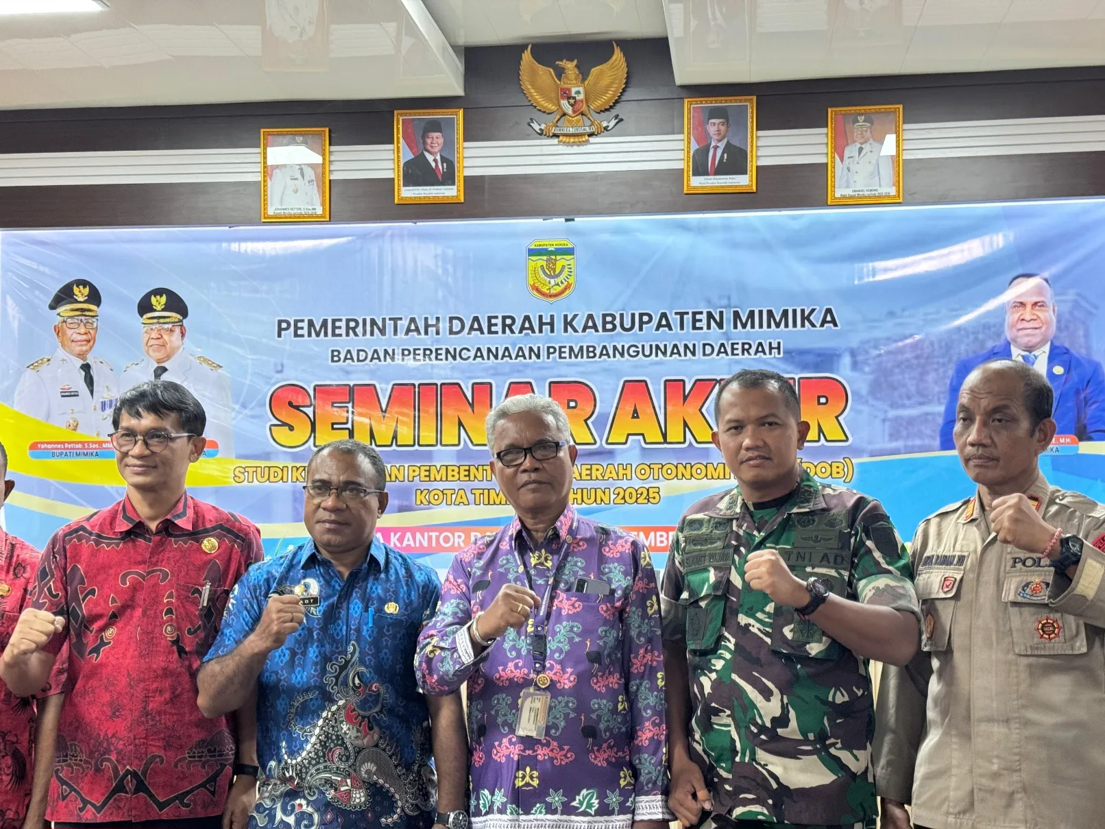 Dandim 1710/Mimika Hadiri Kegiatan Seminar Akhir Studi Kelayakan Pembentukan Daerah Otonomi Baru