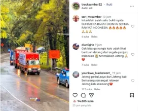 Viral Rombongan Truk Bantuan Pemprov Jateng Melintasi Sitinjau Lauik, Netizen: Gini Aja Aku Nangis
