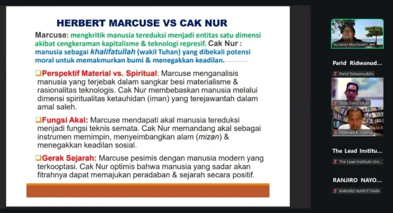 Manusia Di Zaman Edan: Lead Institute Paramadina Bahas Kritik & Ide Filosofis Herbert Marcuse & Cak Nur